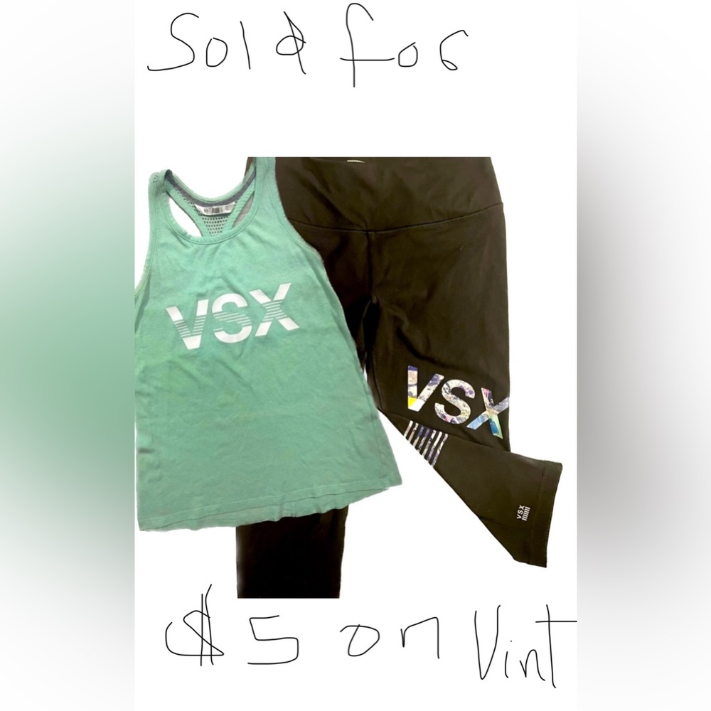 🧘‍♀️Victoria Secret VSX Workout Tank & Cropped Yoga Leggings🏃‍♀️